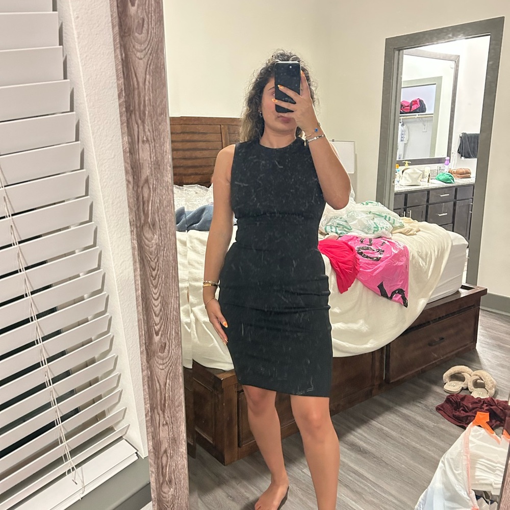 Calvin Klein Black Halter Sheath Midi Dress